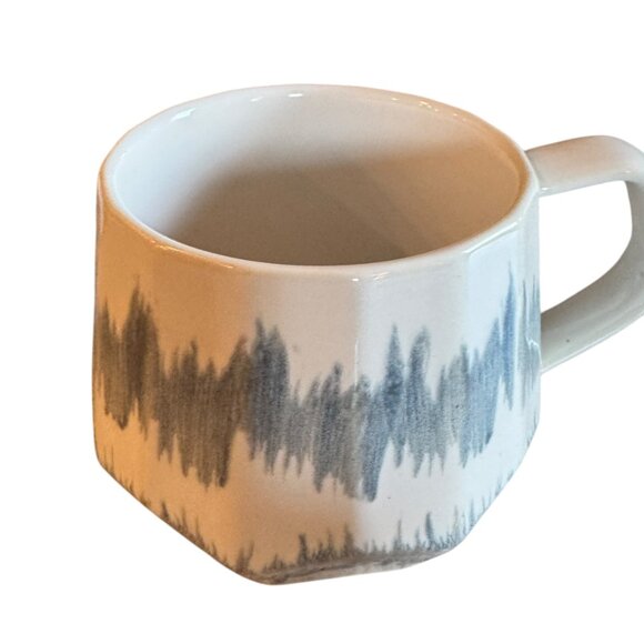 Homvare Porcelain Mugs Set Of 2 Cream Blue Gray Glaze 10 oz EUC - Picture 10 of 14